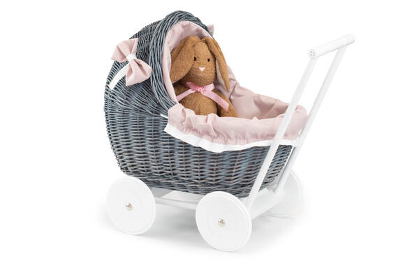 Kočárek proutěný pro panenku provence Lili III.