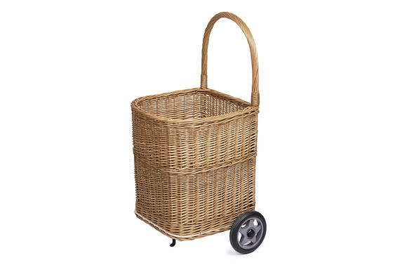 Koš na dřevo proutěný na kolečkách Farmer II.