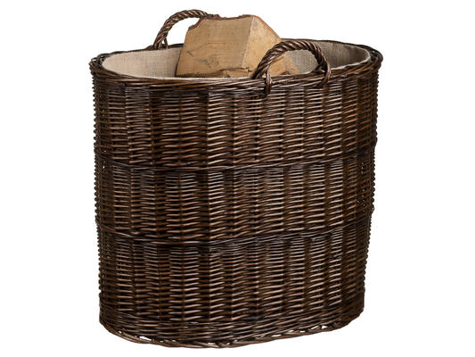 Koš na dřevo Provence proutěný s jutou Madera V.